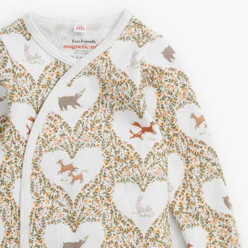 Magnetic Me Animal Heart Organic Cotton Gown + Hat Set