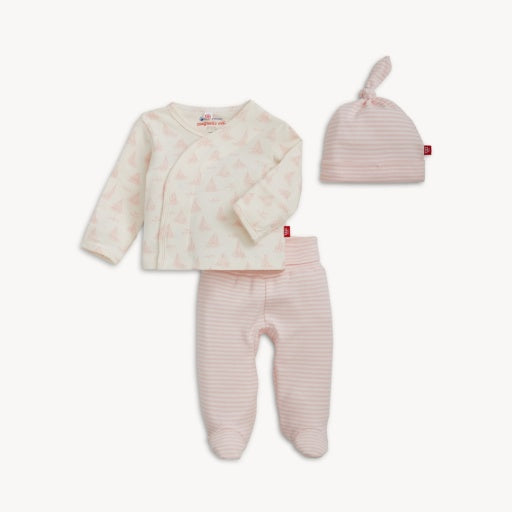 Magnetic Me Tiny Tides Pink Organic Cotton Magnetic Kimono Set