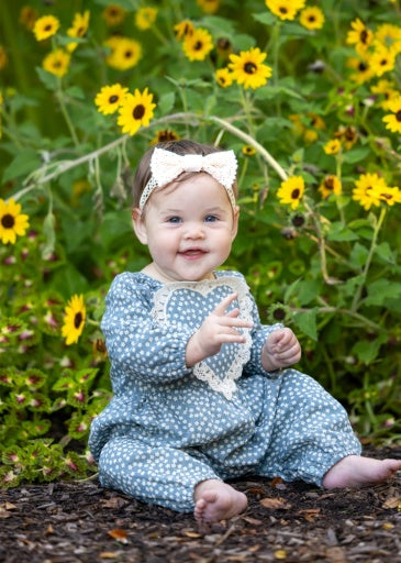 Mabel + Honey Dolly Romper | Blue