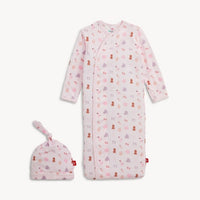 Magnetic Me Nursery Nostalgia Pink Modal Gown + Hat Set