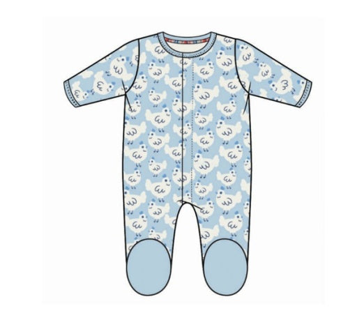 Magnetic Me Organic Cotton Footie Blue Chicken
