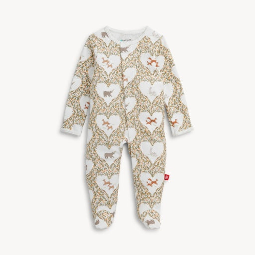 Magnetic Me Animal Heart Organic Cotton Footie