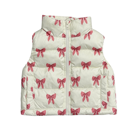 Babysprouts Clothing Company Kid's Puffer Vest | Rose Elegance Bows