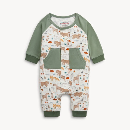 Magnetic Me Wonderful Wildlife Modal Boys Long Sleeve Romper