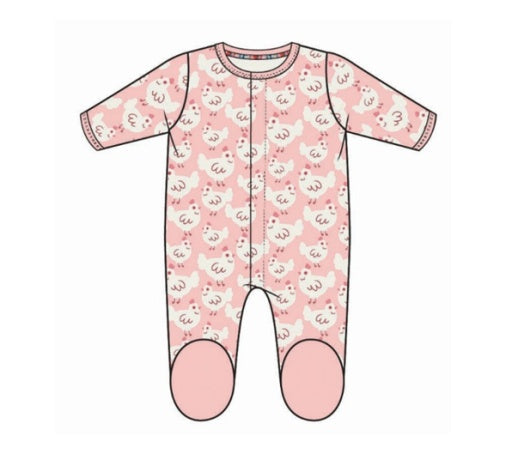 Magnetic Me Organic Cotton Footie Pink Chicken