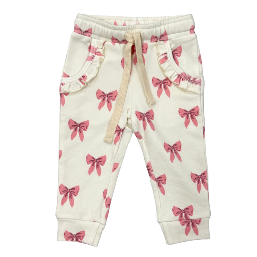 Babysprouts Clothing Company Girls Joggers | Rose Elegance Bows