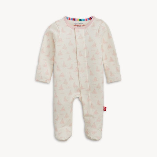 Magnetic Me Tiny Tides Pink Organic Cotton Magnetic Footie