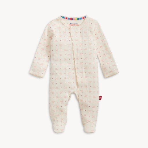 Magnetic Me Heart & Bow Pointelle Magnetic Footie