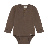 Minymo Body Long Sleeve Rib | Chocolate Chip
