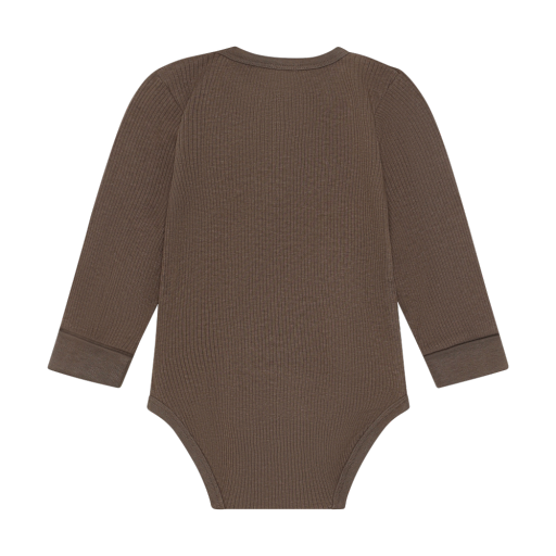 Minymo Body Long Sleeve Rib | Chocolate Chip