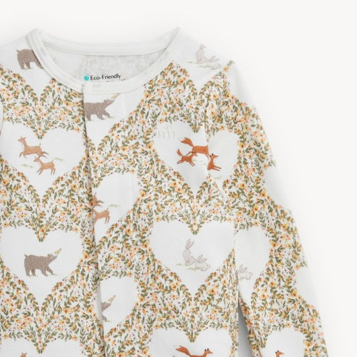 Magnetic Me Animal Heart Organic Cotton Footie