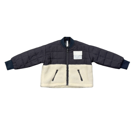 Babysprouts Clothing Company Boys Quilted Sherpa Jacket | Charcoal