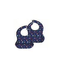 Magnetic Me Navy Geo Print Silicone Bib