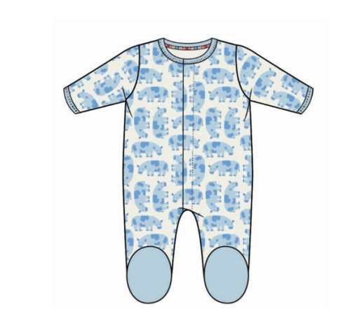 Magnetic Me Organic Cotton Footie Blue Cow