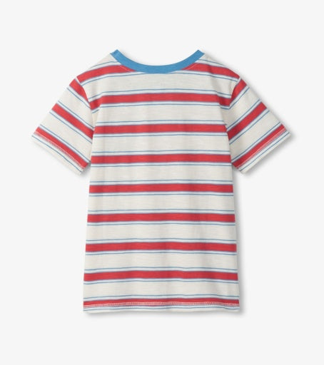 Hatley East Coast Stripes Crew Neck Tee | Blue