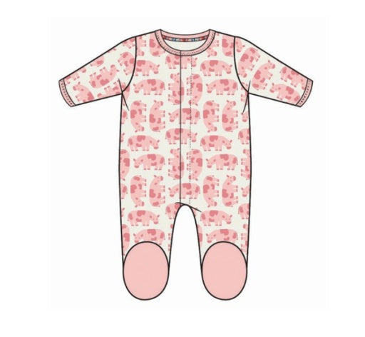 Magnetic Me Organic Cotton Footie Pink Cow