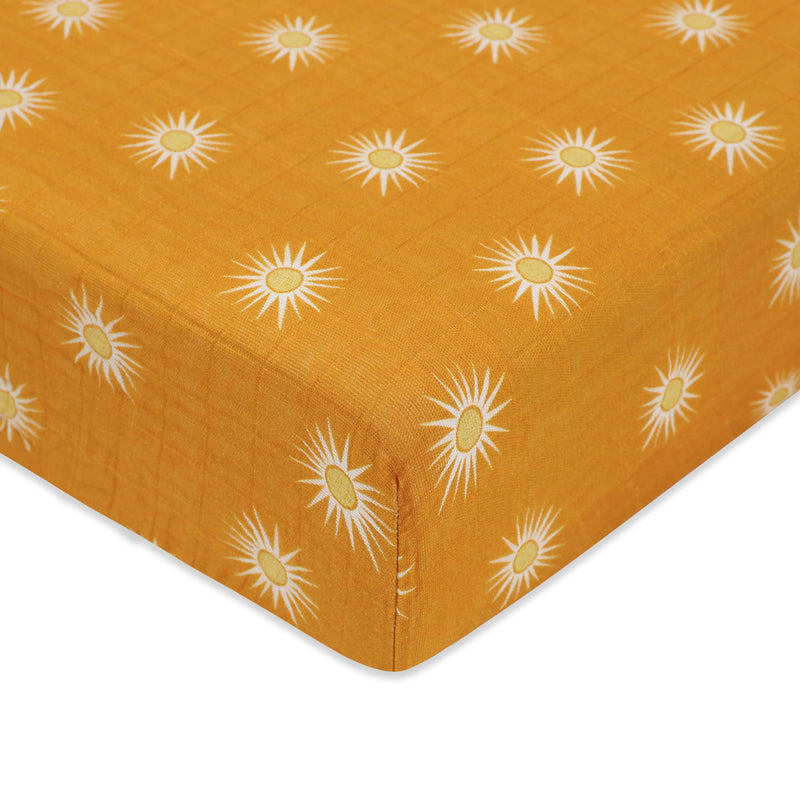 Babyletto Golden Hour Crib Sheet in GOTS Certified Organic Muslin Cotton