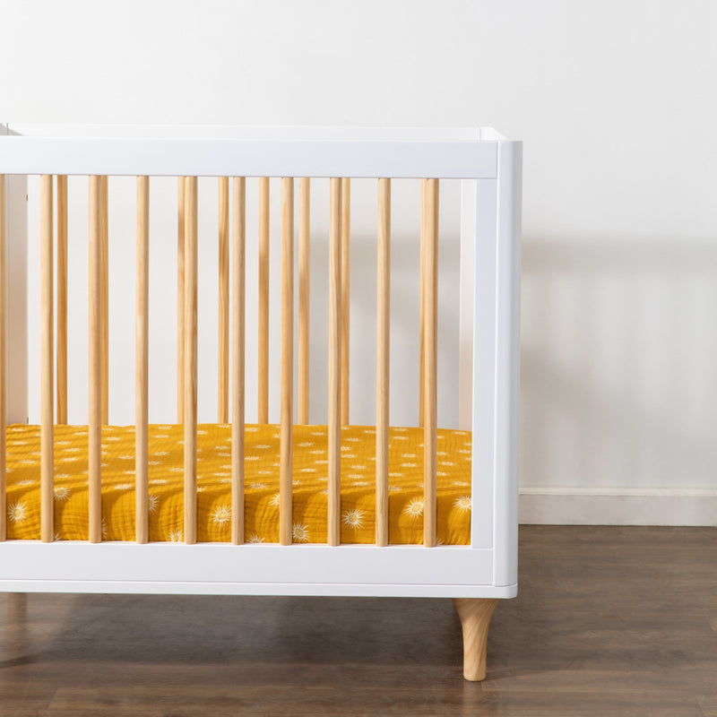 Babyletto Golden Hour Mini Crib Sheet in GOTS Certified Organic Muslin Cotton