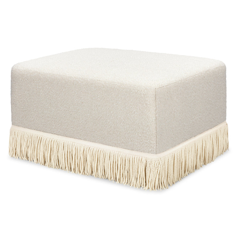 Namesake Crawford Gliding Ottoman | Boucle with Tassel Fringe