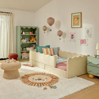 Babyletto Rizo Montessori-Inspired Twin Floor Bed with Guardrails