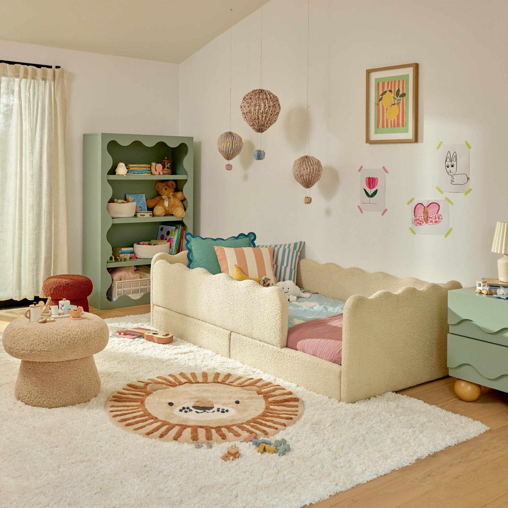 Babyletto Rizo Montessori-Inspired Twin Floor Bed with Guardrails