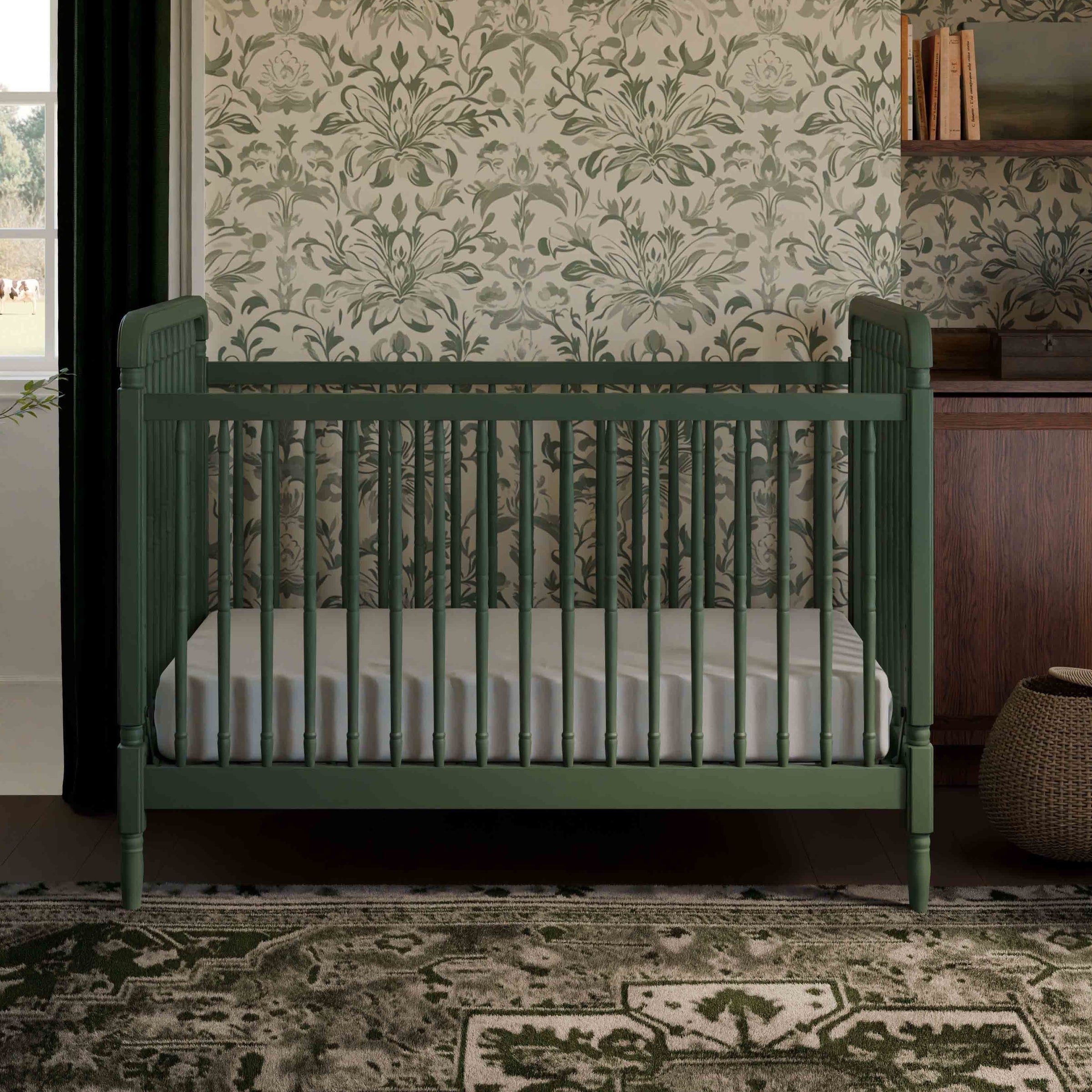 Namesake Liberty 3-in-1 Convertible Spindle Crib with Toddler Bed Conversion Kit