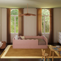 Babyletto Rizo Montessori-Inspired Twin Floor Bed with Guardrails