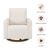 Babyletto Poe Channeled Swivel Glider in Eco-Performance Fabric | Water Repellent & Stain Resistant