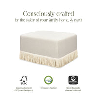 Namesake Crawford Gliding Ottoman | Boucle with Tassel Fringe