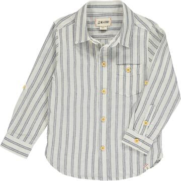 Me & Henry Merchant Long Sleeved Shirt | Charcoal/White Stripe
