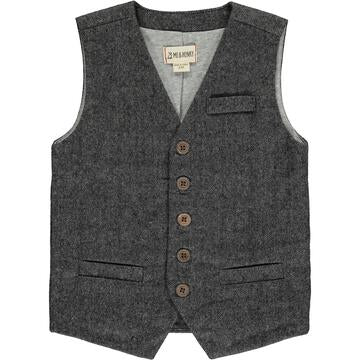 Me & Henry Victor Vest | Charcoal Tweed