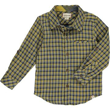 Me & Henry Atwood Woven Shirt | Mustard/Blue Plaid