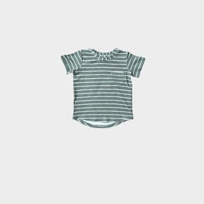 Baby Sprouts Pocket Tee | Sage Stripe