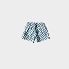 Baby Sprouts Boys Swim Shorts | Blue Green Checkered