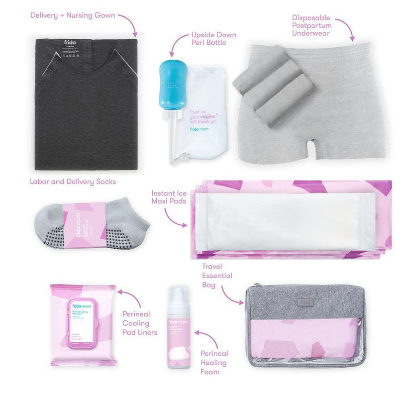 Frida mom postpartum recovery essentials kit and maxi ice pads