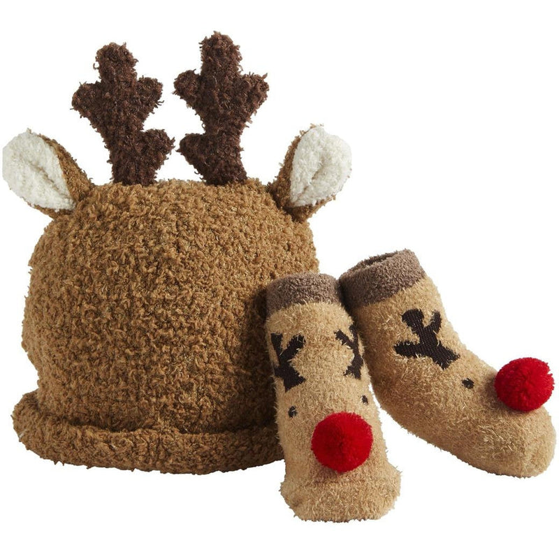 Mud Pie Reindeer Sock & Hat Set