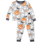 Mud Pie Gray Glow-In-The-Dark Halloween Pajama Set