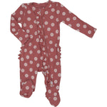 Angel Dear Daisy Dot 2-Way Ruffle Zipper Footie