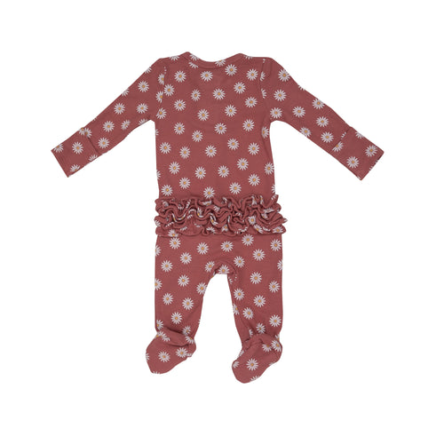 Angel Dear Daisy Dot 2-Way Ruffle Zipper Footie