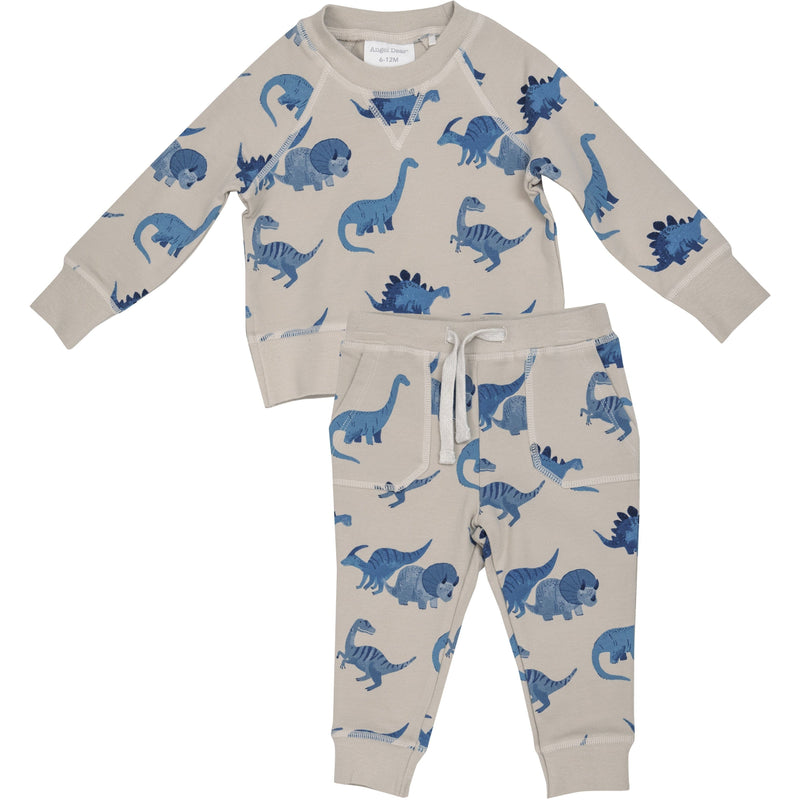 Angel Dear Dino French Terry Raglan Sweatshirt & Jogger Set