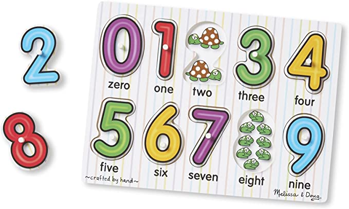 Melissa & Doug See-Inside Numbers Peg Puzzle - 10 pieces