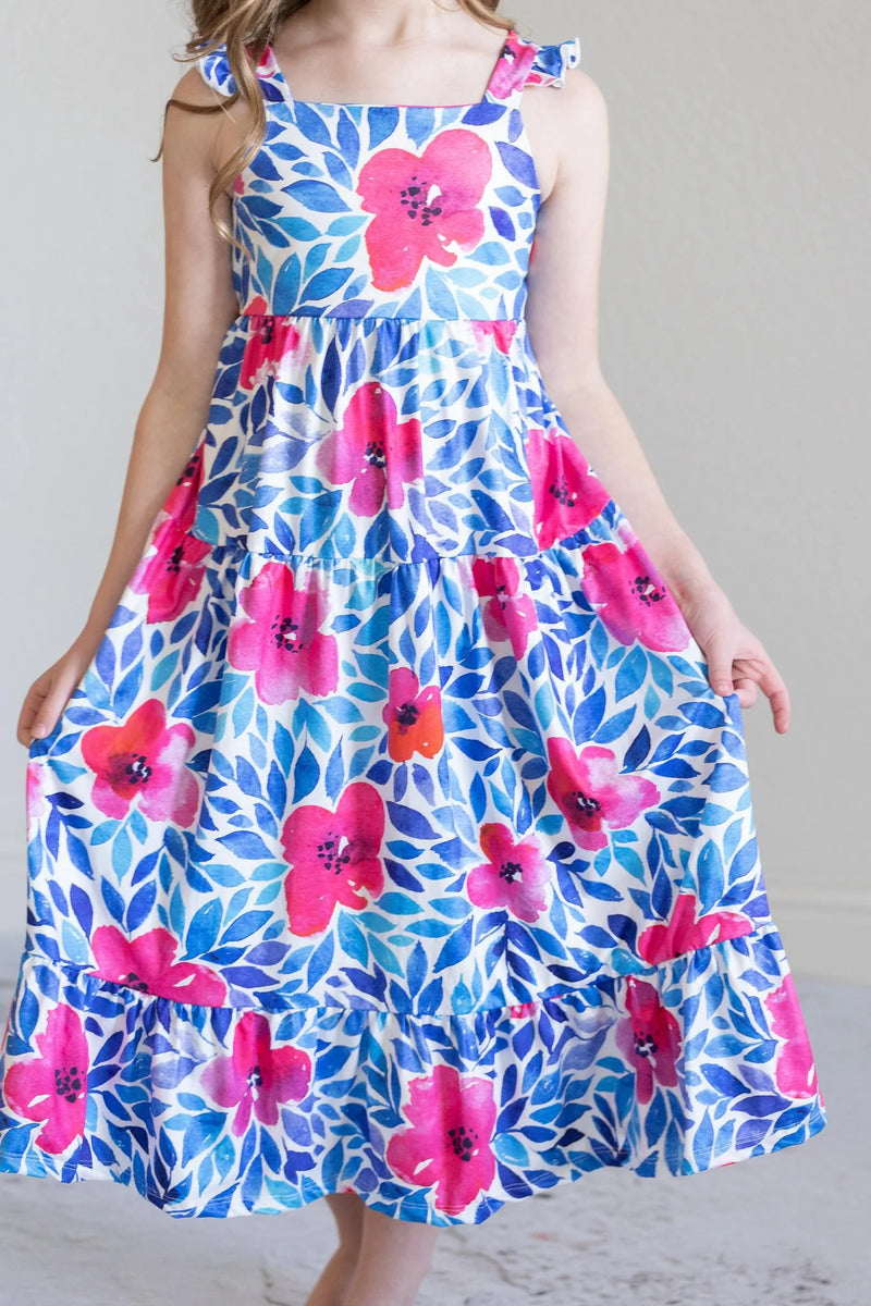 Mila & Rose- Vivid Garden Ruffle Maxi Dress