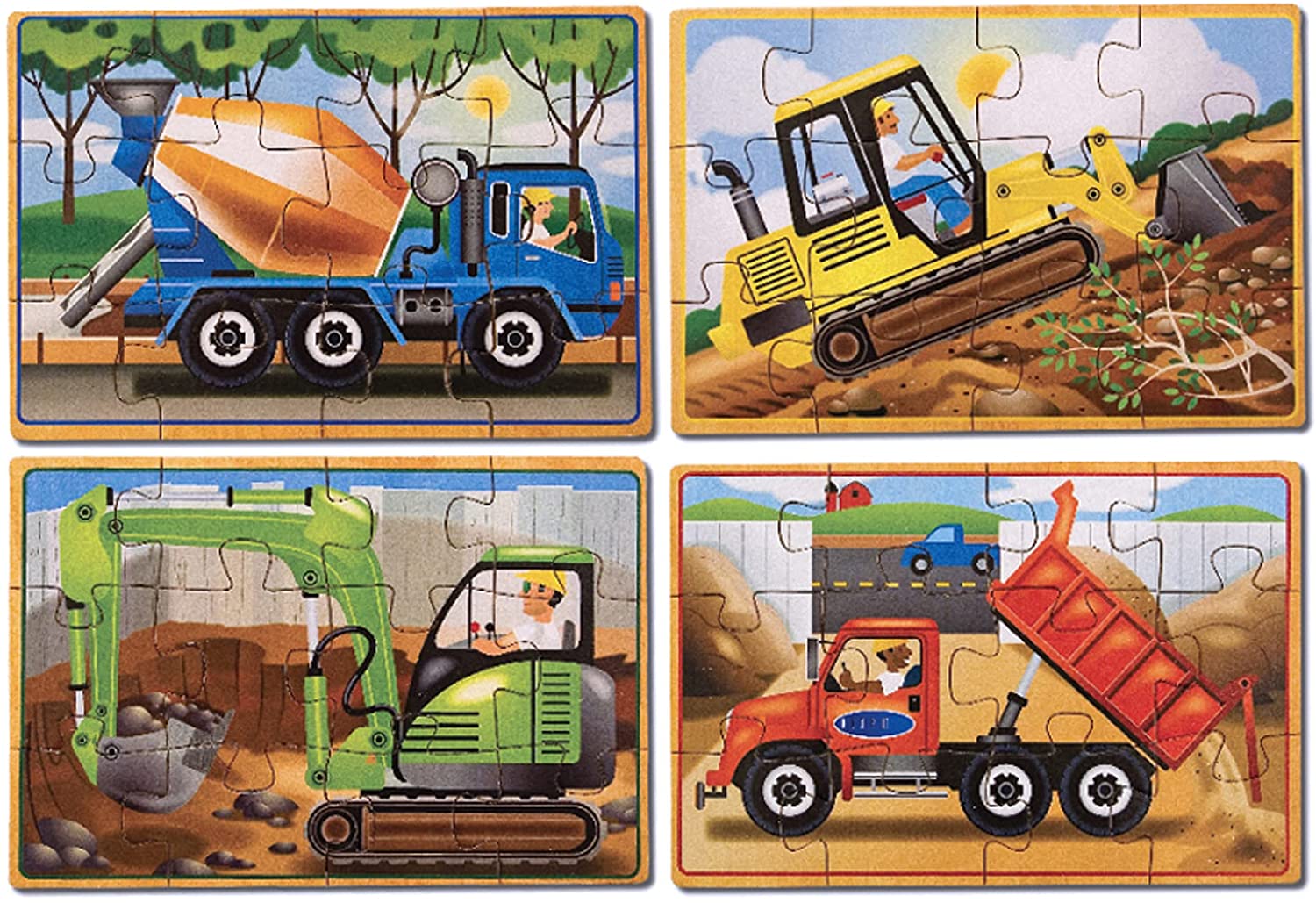Melissa & Doug Construction Jigsaw Puzzles in A Box Melissa & Doug Construction Jigsaw Puzzles in A Box