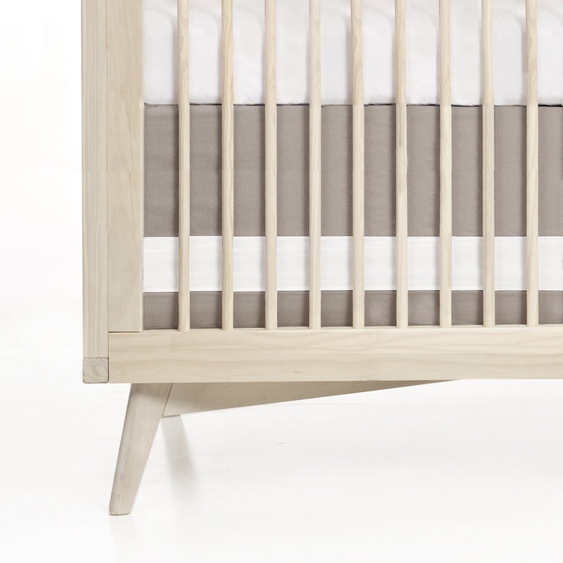 Oilo Solid Crib Skirt - Dove Taupe