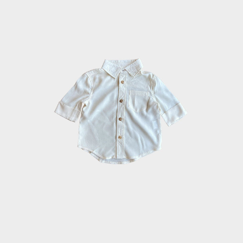 Baby Sprouts Boy's Button Up Shirt | Cream