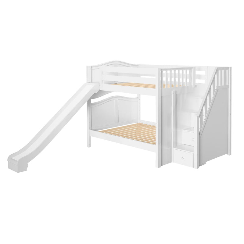 Maxtrix Full Medium Bunk Bed with Stairs + Slide