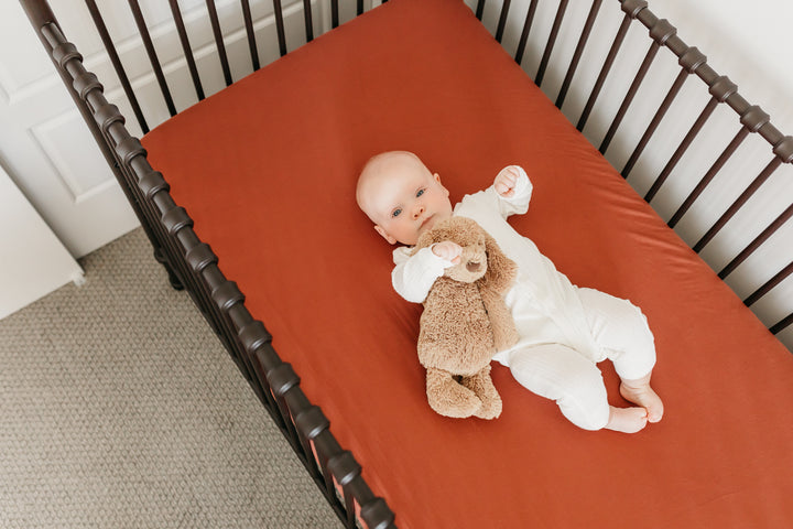 Copper Pearl Premium Knit Fitted Crib Sheet |  Moab