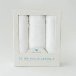 Little Unicorn Cotton Muslin Swaddle Blanket Set - White