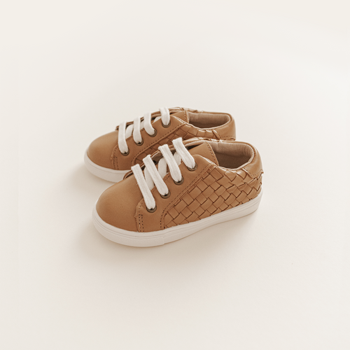Consciously Baby Leather Woven Sneaker | Color 'Rust' | Hard Sole