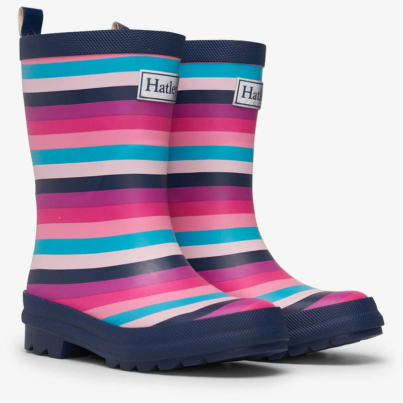 Hatley Pretty Stripes Matte Rain Boots